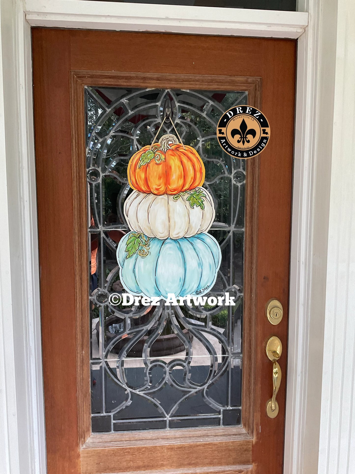 Pumpkin Triple Stack Door Hanger