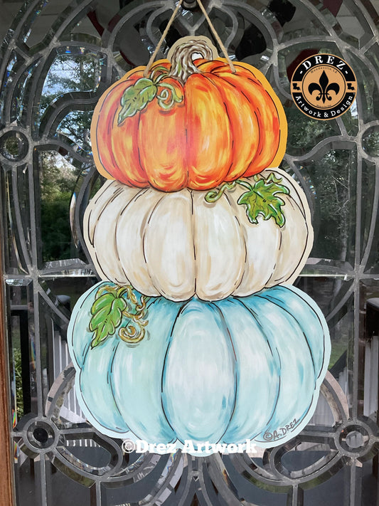Halloween Triple Stack Pumpkin Door Hanger