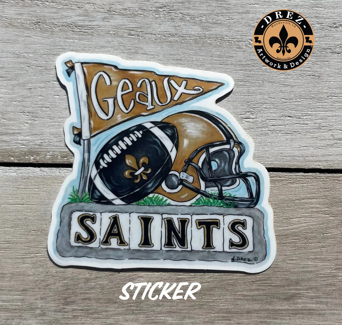 Football Collage- Black & Gold Sticker