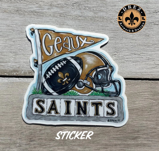 Football Collage- Black & Gold Sticker