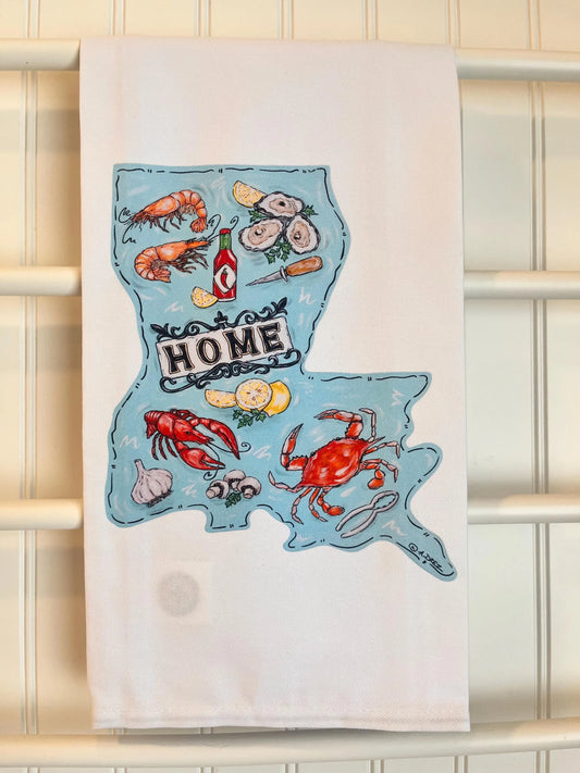 Louisiana Seafood Tea Towel