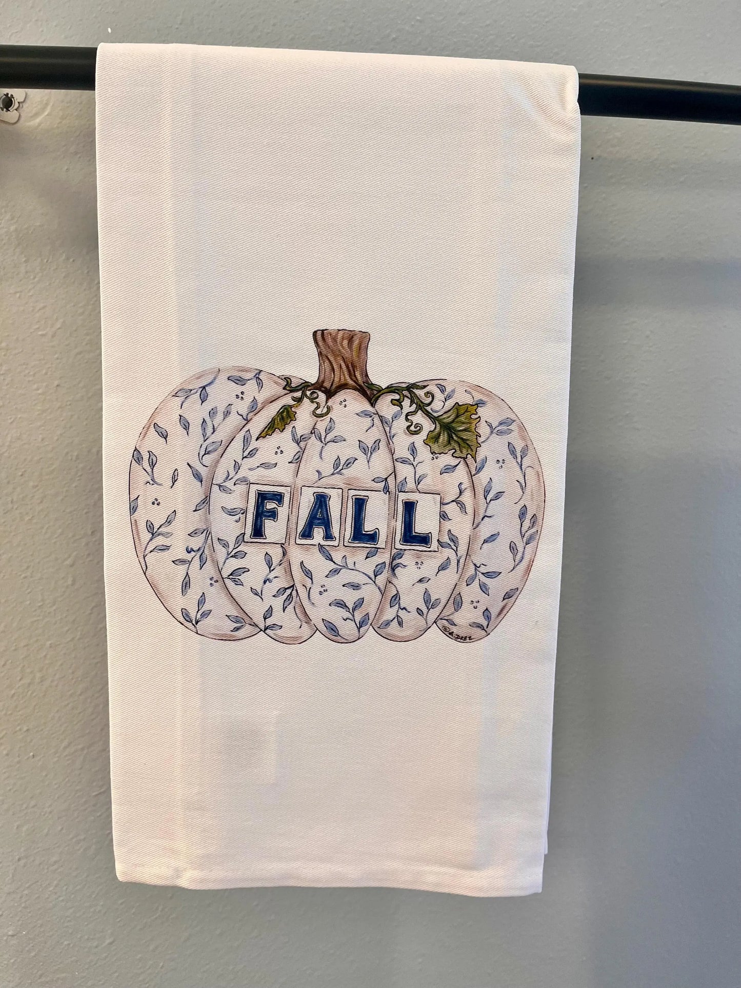 Pumpkin Fall Chinoiseries Tea Towel
