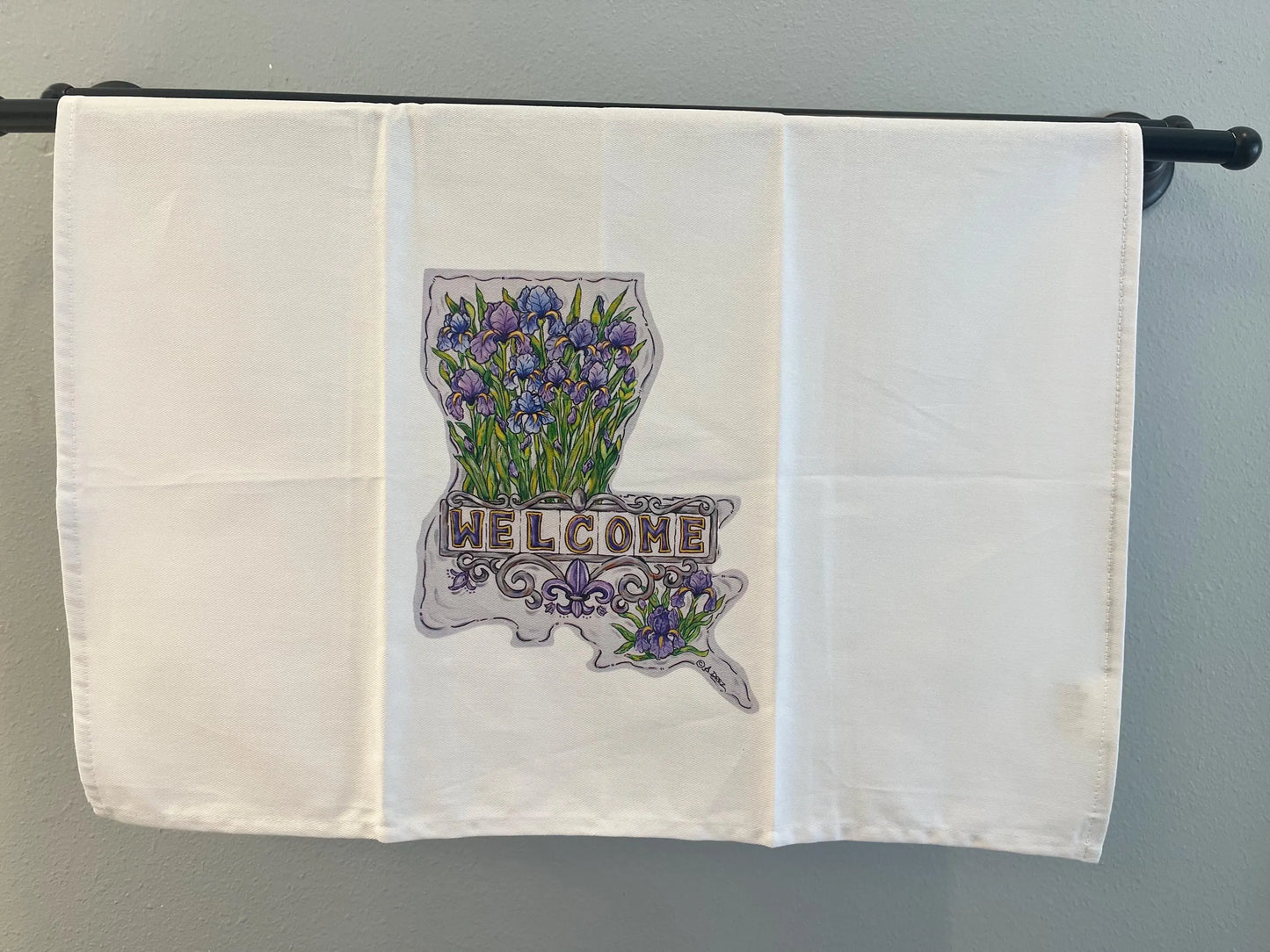 Louisiana Iris Tea Towel