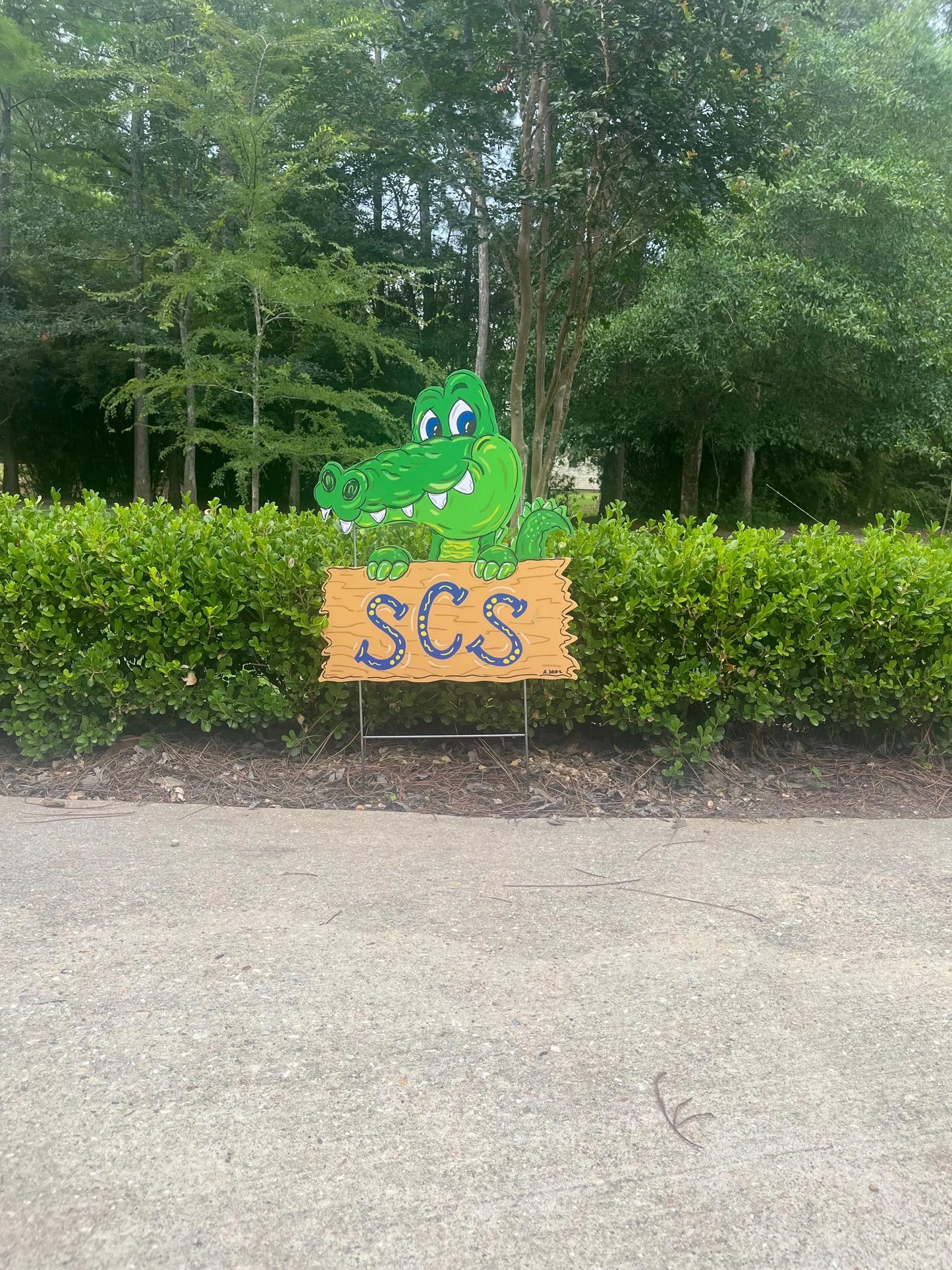 St. Catherine of Sienna "SCS" Alligator Yard Stake