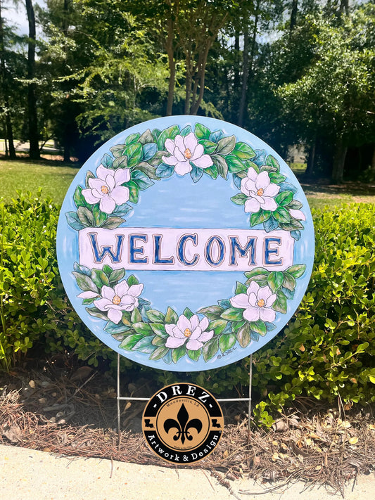 Magnolia Welcome Yard Stake