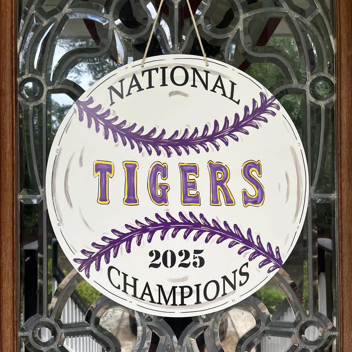 Baseball Tigers National Champions Door Hanger