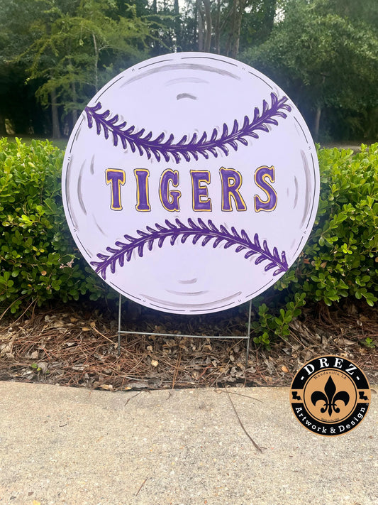 Baseball "Tigers" Yard Stake