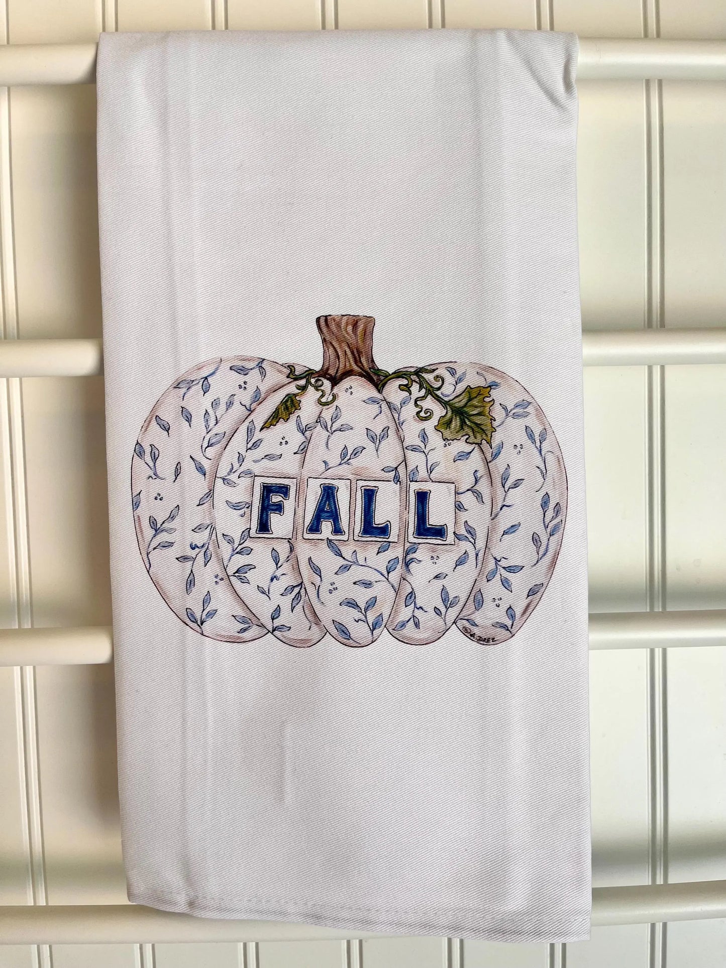 Pumpkin Fall Chinoiseries Tea Towel