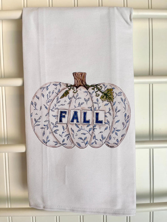 Pumpkin Fall Chinoiseries Tea Towel