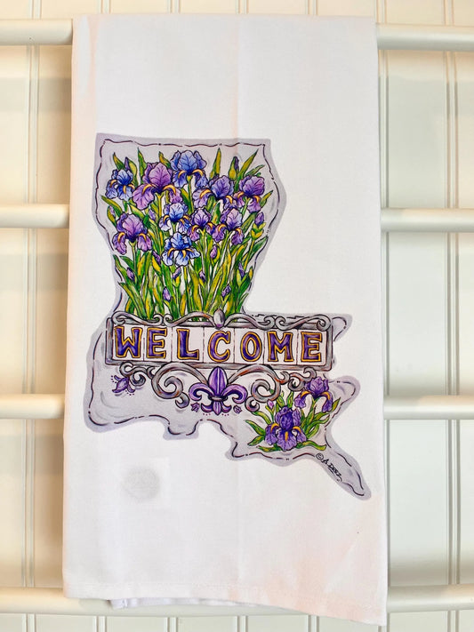 Louisiana Iris Tea Towel