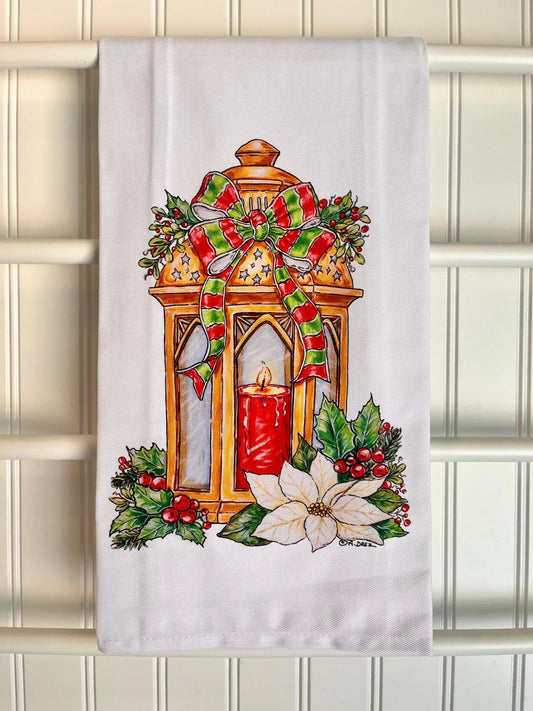 Christmas Candle Tea Towel