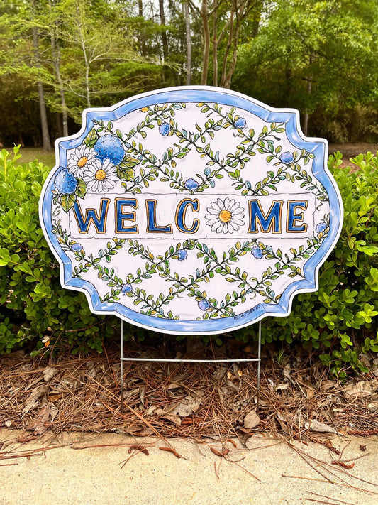 Daisy Welcome Yard Stake
