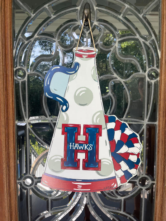 Hannan High School Hawks Megaphone Door Hanger