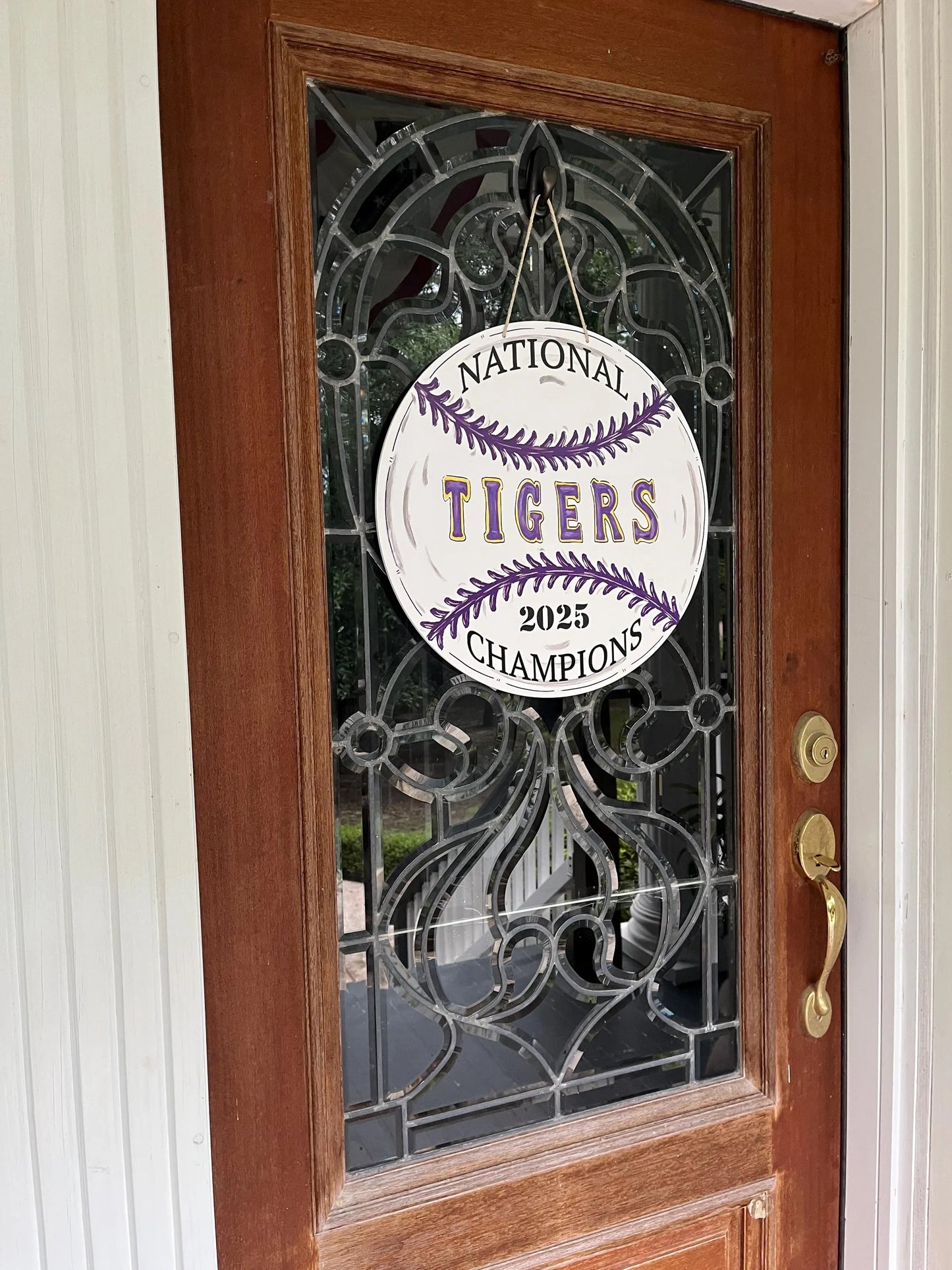 Baseball Tigers National Champions Door Hanger