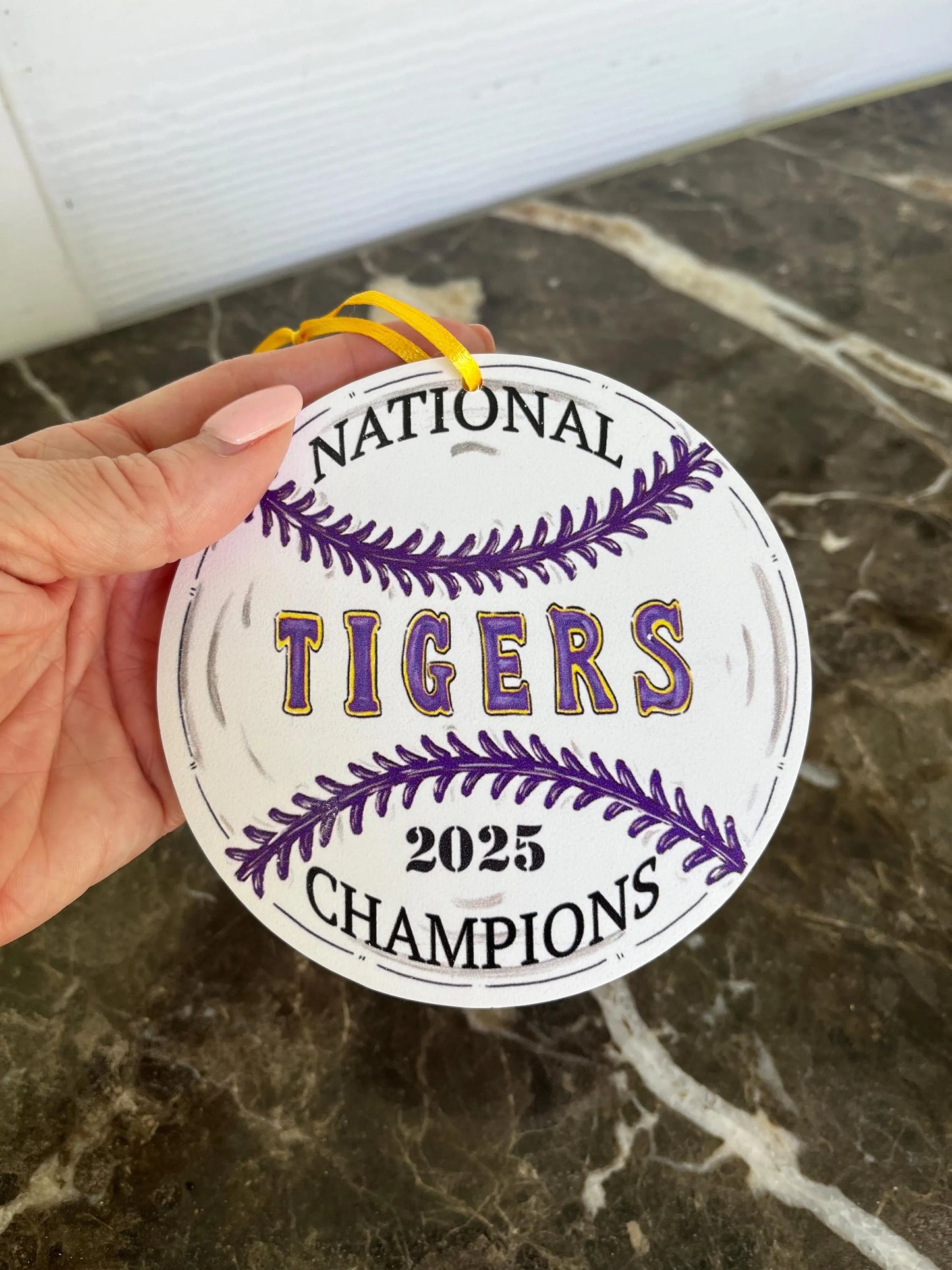Baseball Tigers National Champions Ornament