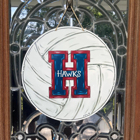 Hannan High School Hawks Volleyball Door Hanger