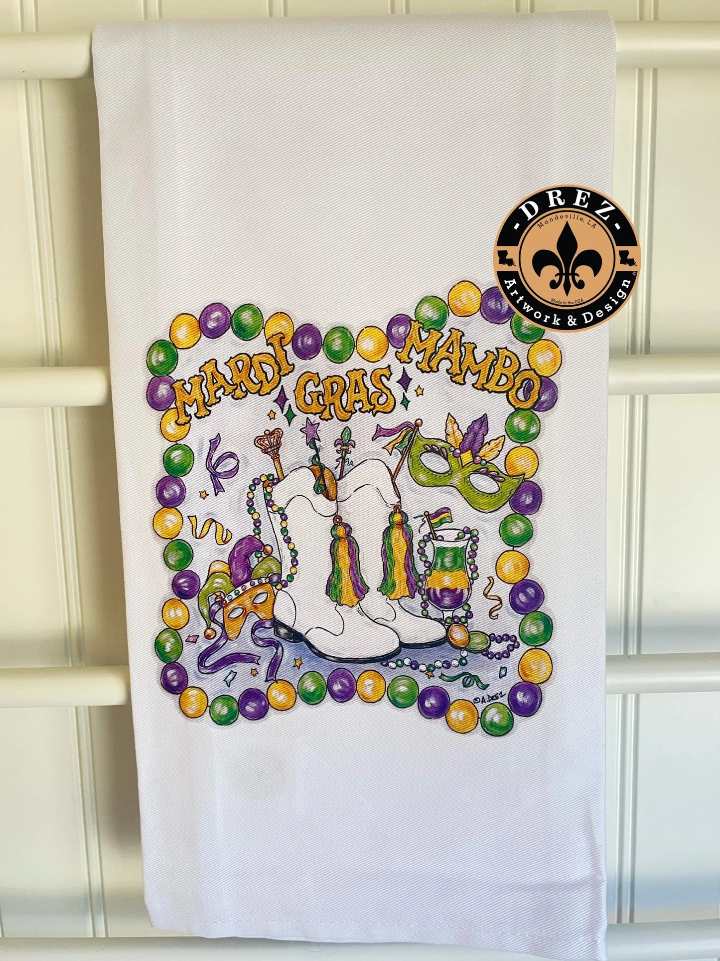 Mardi Gras Mambo Tea Towel