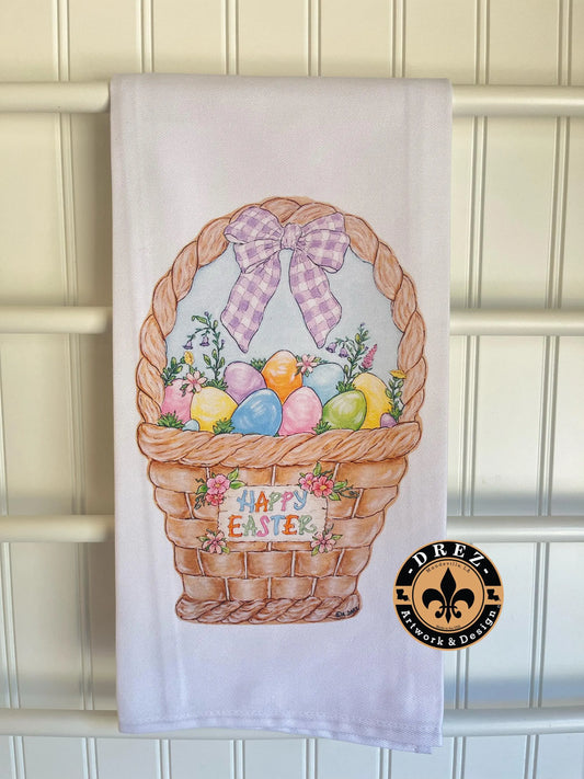 Easter Basket Tea Towel